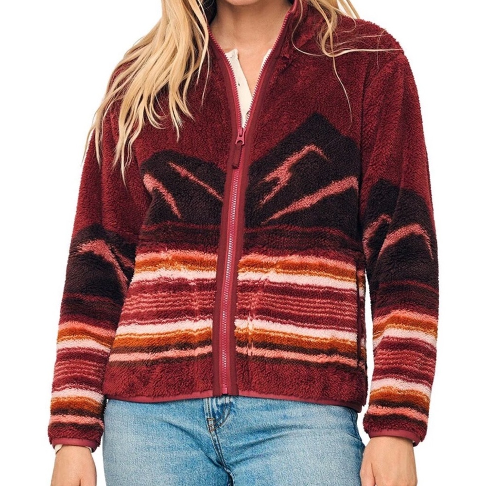 Faherty x B. Yellowtail Mountain Sunrise High Pile Fleece Jacket Size XL